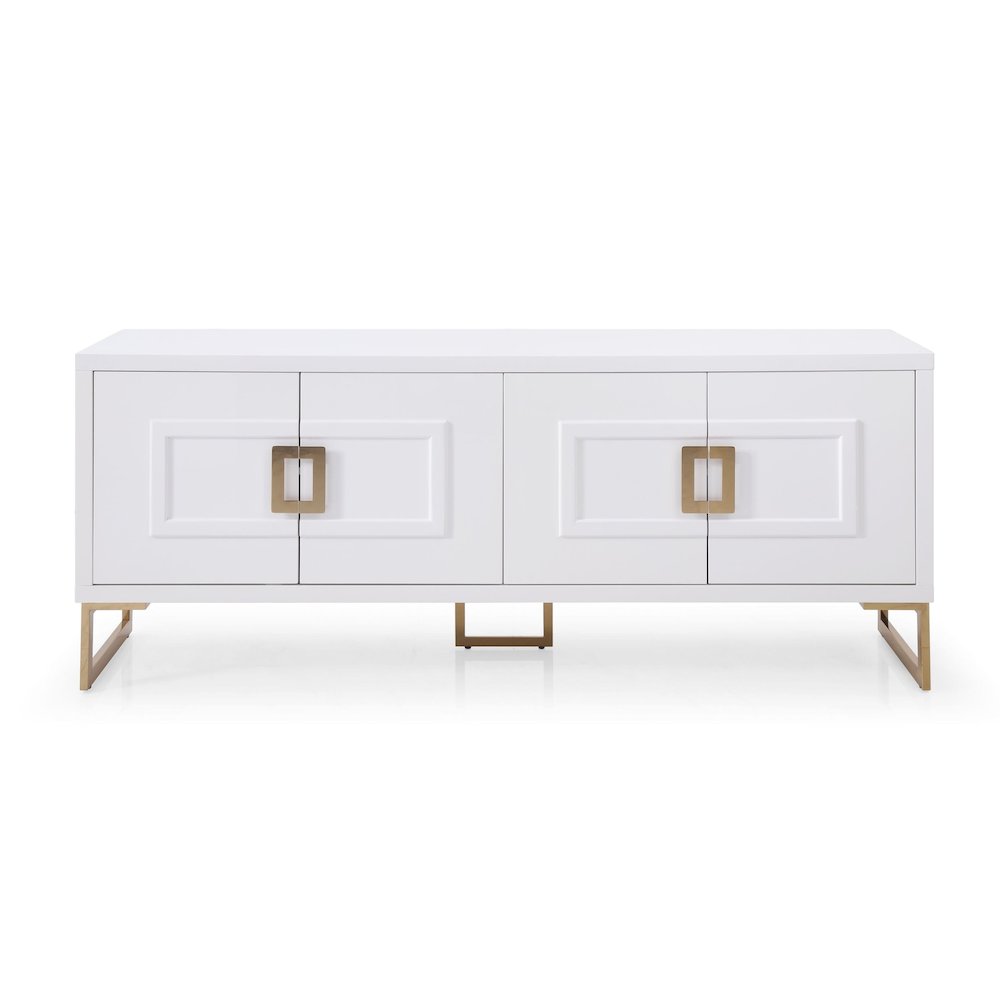 Modrest Leah - Contemporary White High Gloss & Champagne Gold Buffet. Picture 1