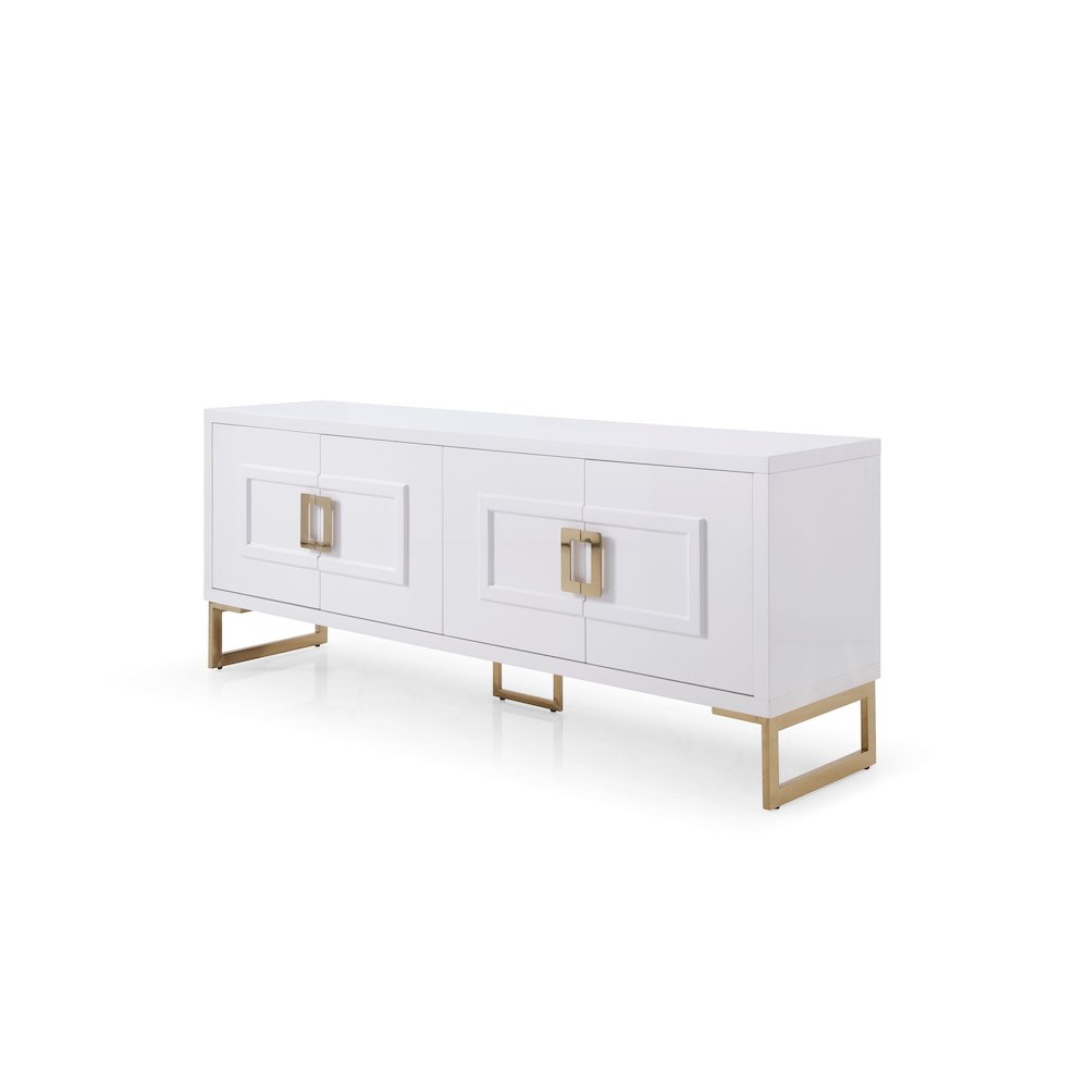 Modrest Leah - Contemporary White High Gloss & Champagne Gold Buffet. Picture 3