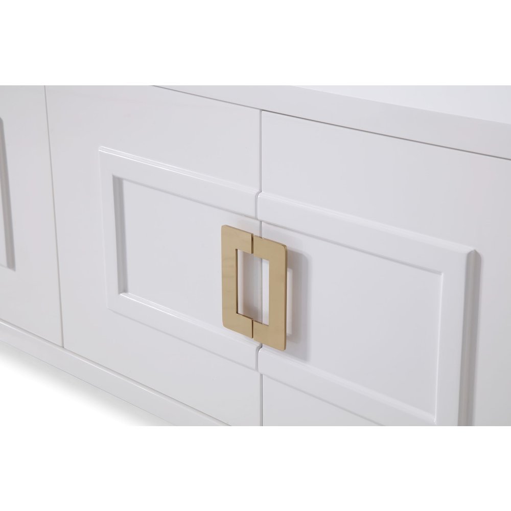 Modrest Leah - Contemporary White High Gloss & Champagne Gold Buffet. Picture 6