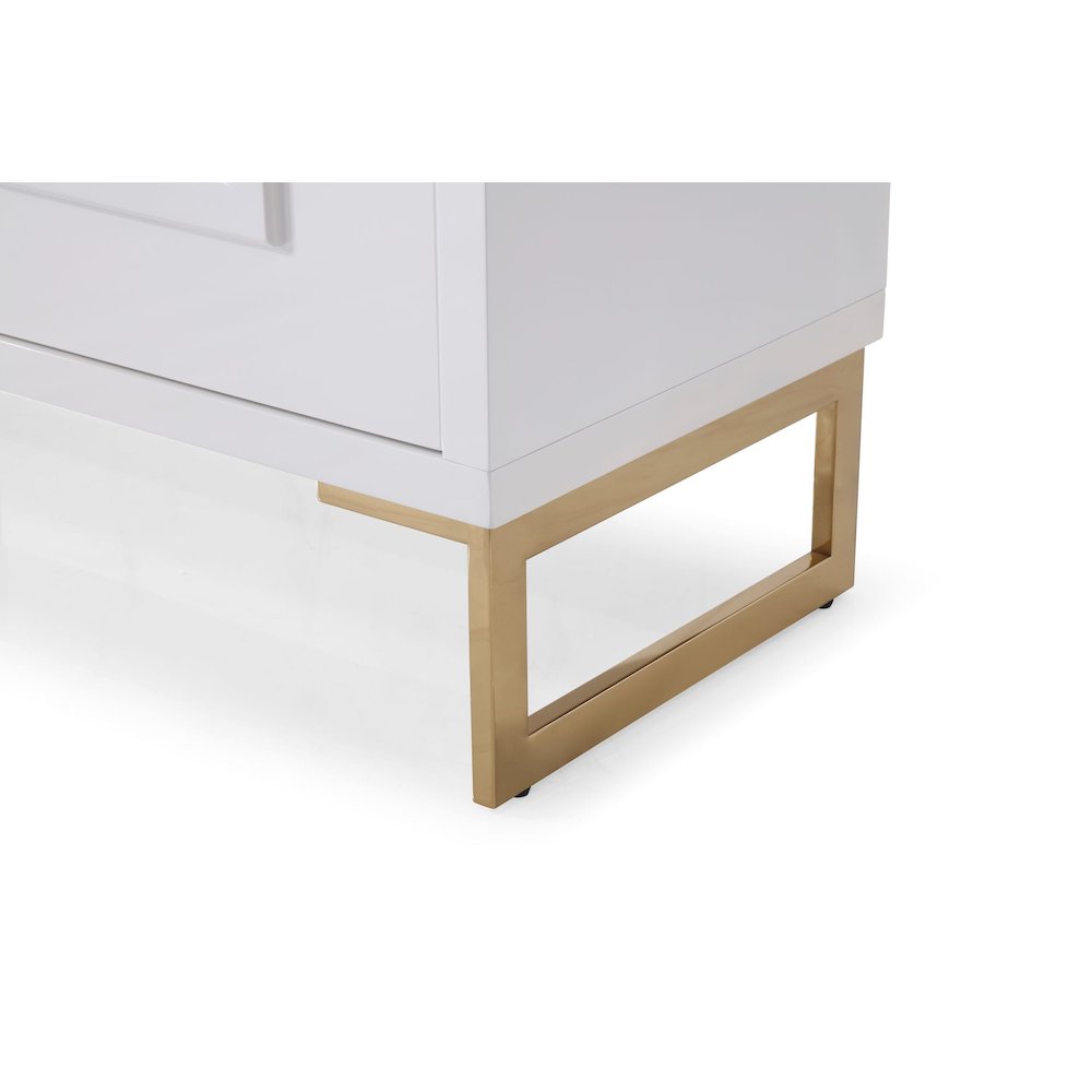 Modrest Leah - Contemporary White High Gloss & Champagne Gold Buffet. Picture 7