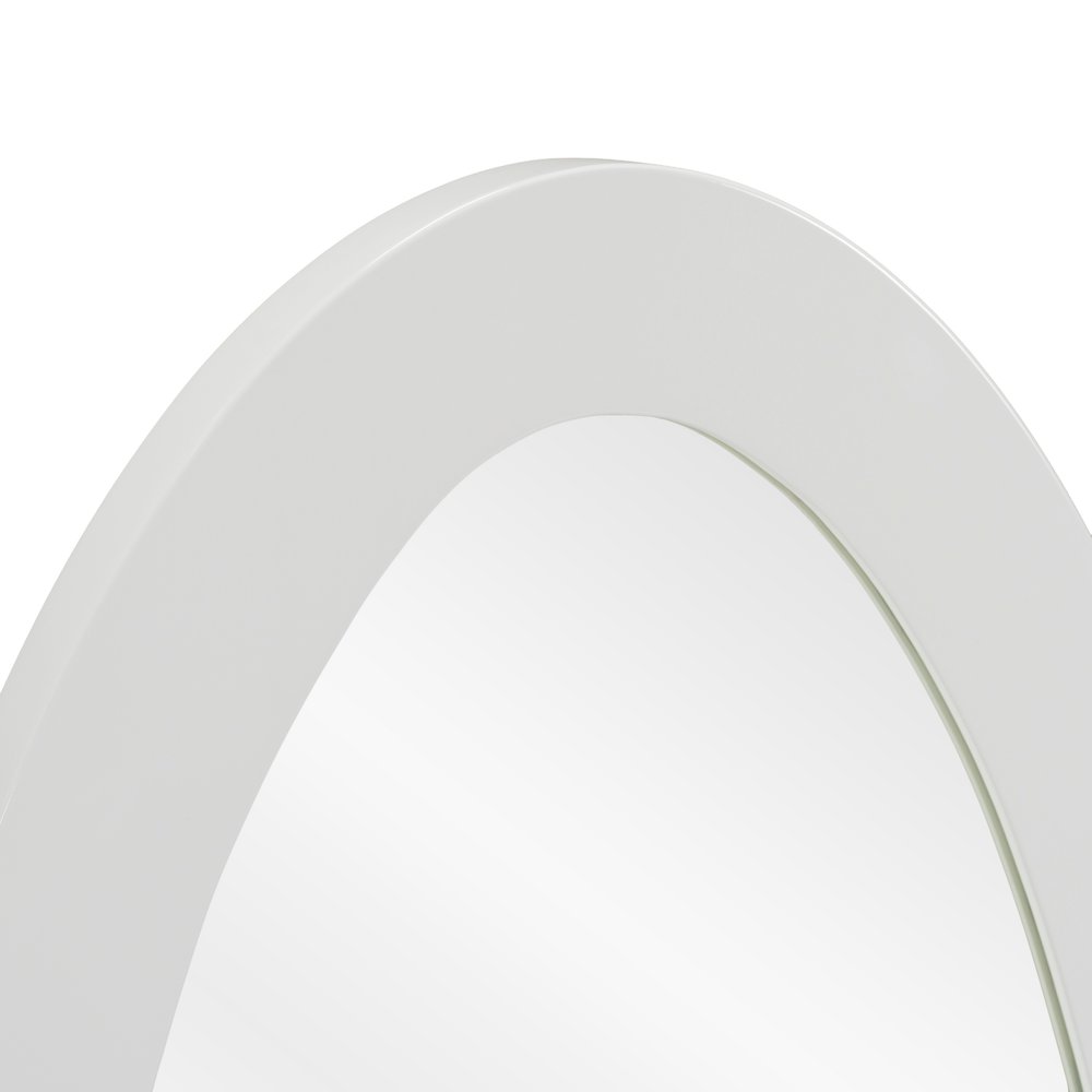 Legend - Modern White High Gloss Oval Mirror. Picture 3