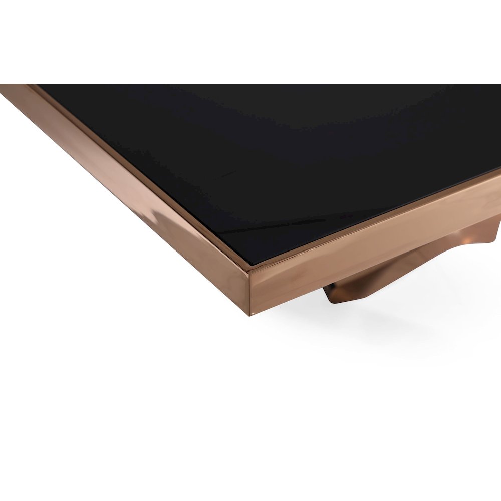 Modrest Legend - Modern Black Glass & Rosegold Dining Table. Picture 4