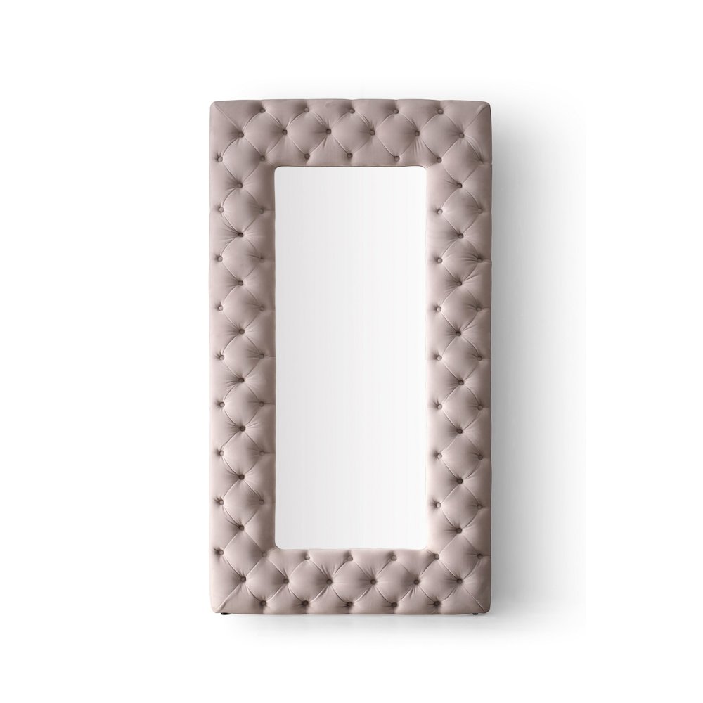 Modrest Legend - Transitional Grey Velvet Floor Mirror. Picture 2