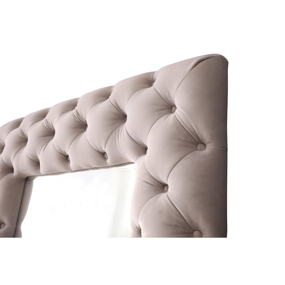 Modrest Legend - Transitional Grey Velvet Floor Mirror. Picture 3