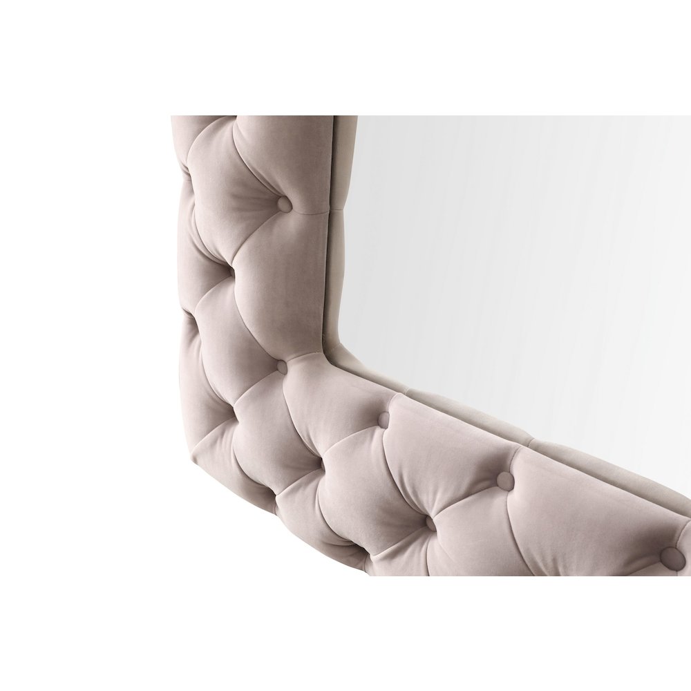 Modrest Legend - Transitional Grey Velvet Floor Mirror. Picture 4