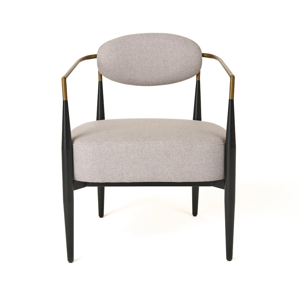 Modrest Liberty - Modern Beige Fabric + Black & Gold Accent Chair. Picture 4