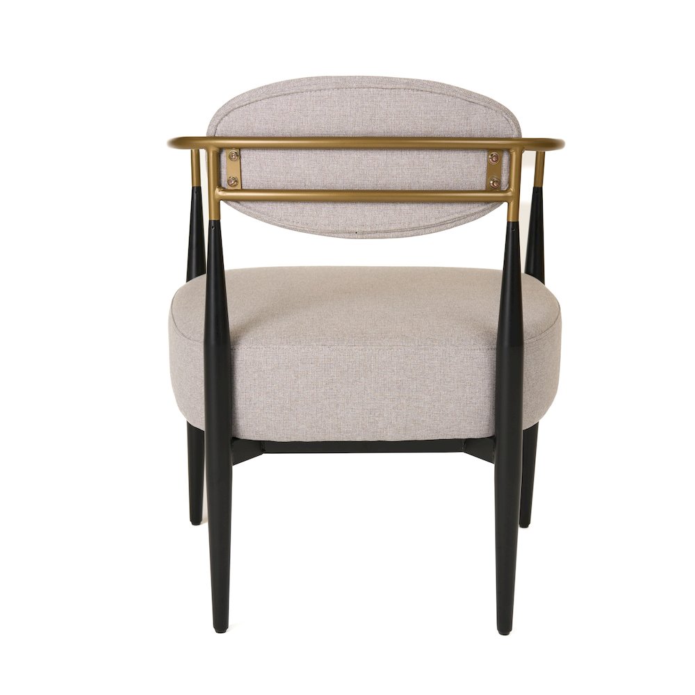Modrest Liberty - Modern Beige Fabric + Black & Gold Accent Chair. Picture 6