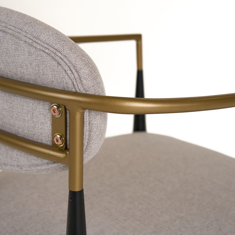 Modrest Liberty - Modern Beige Fabric + Black & Gold Accent Chair. Picture 7