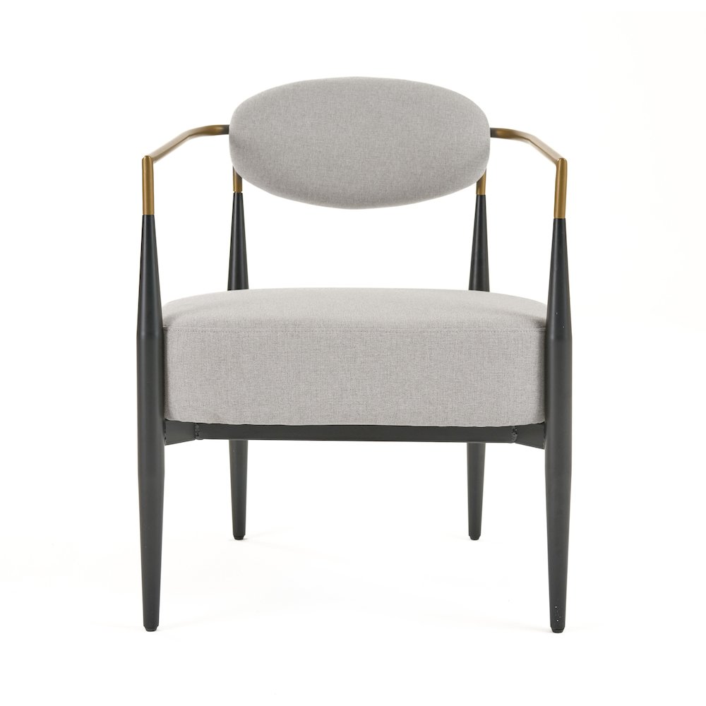 Modrest Liberty - Modern Light Grey Fabric + Black & Gold Accent Chair. Picture 3