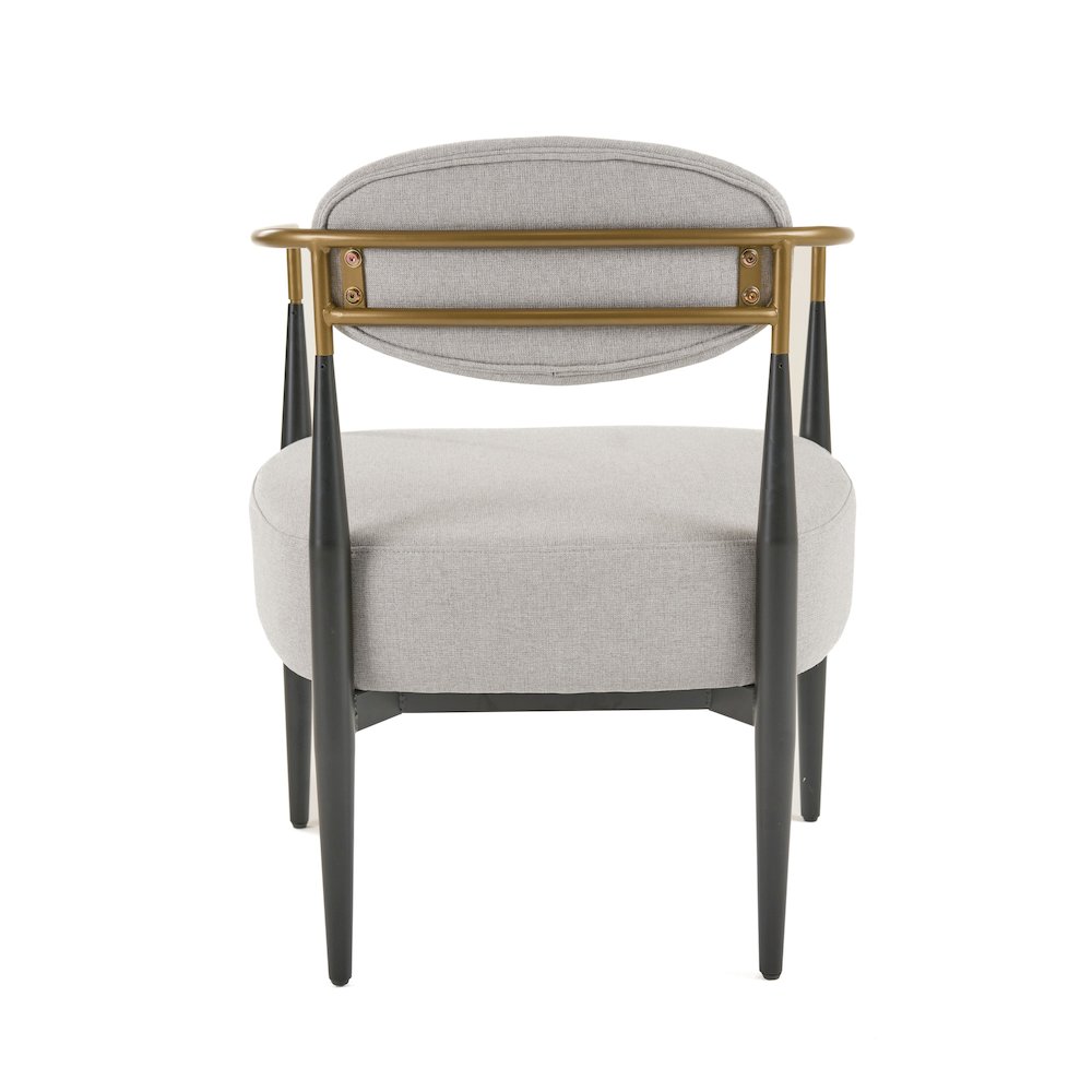 Modrest Liberty - Modern Light Grey Fabric + Black & Gold Accent Chair. Picture 5