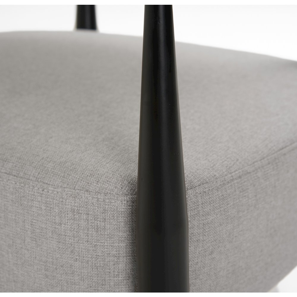 Modrest Liberty - Modern Light Grey Fabric + Black & Gold Accent Chair. Picture 6