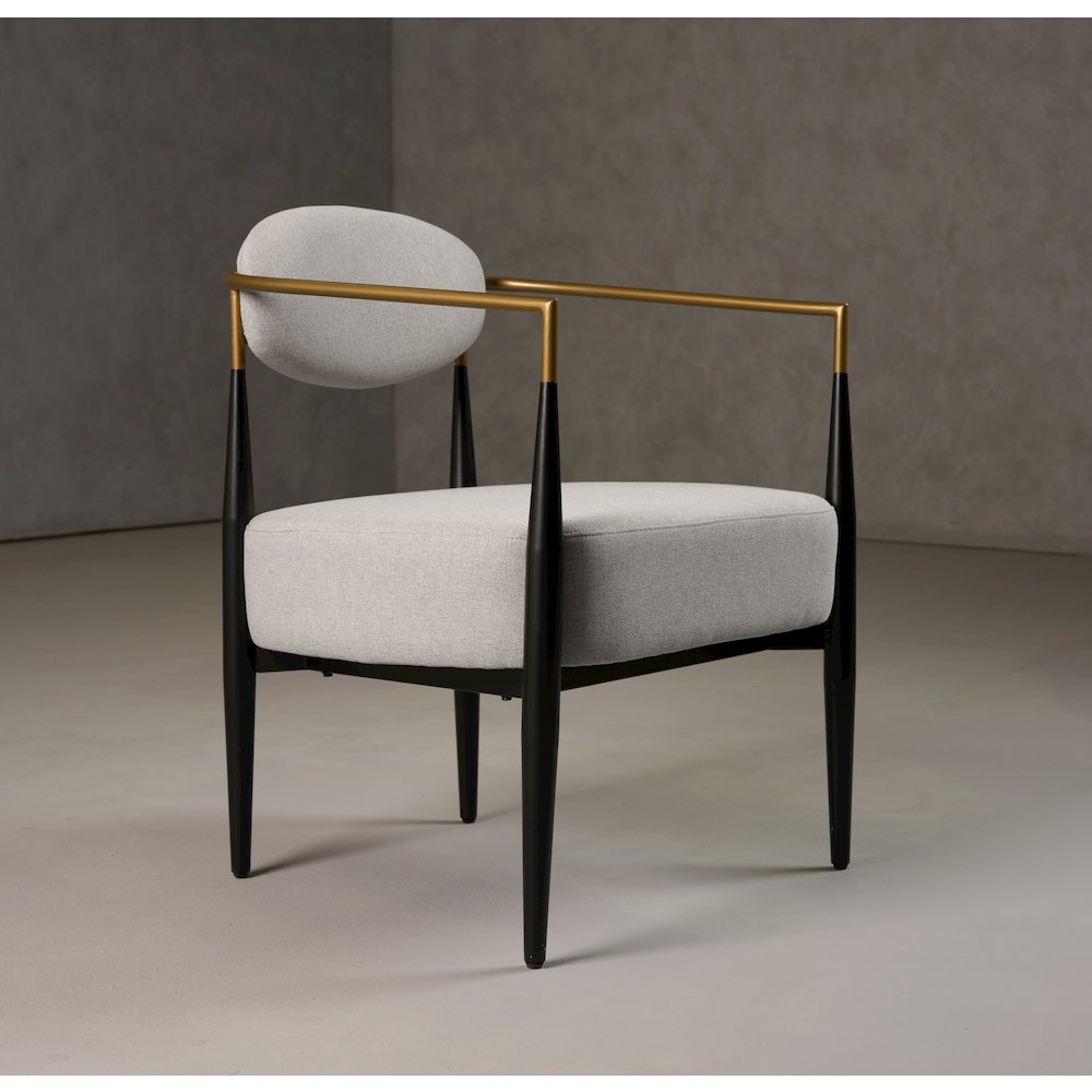 Modrest Liberty - Modern Light Grey Fabric + Black & Gold Accent Chair. Picture 2