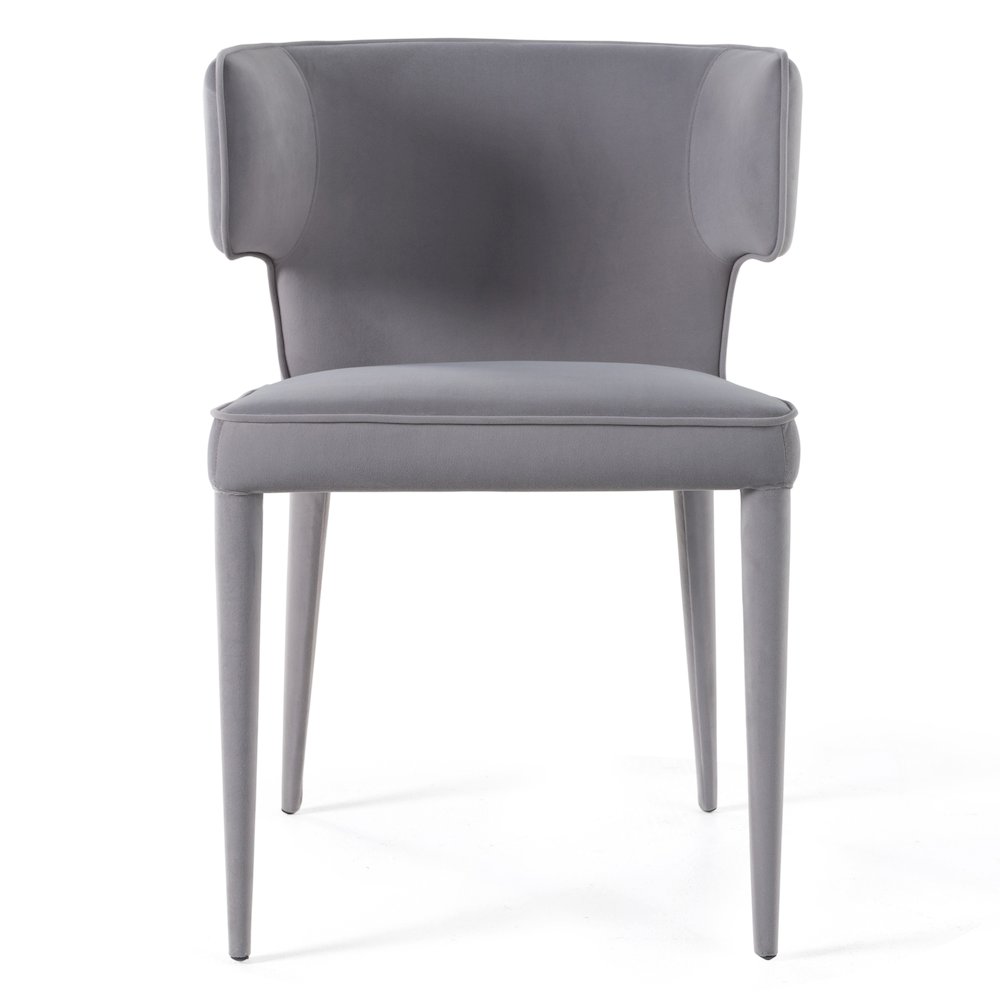 Lucero - Modern Grey Velvet Arm Dining Chair. Picture 3