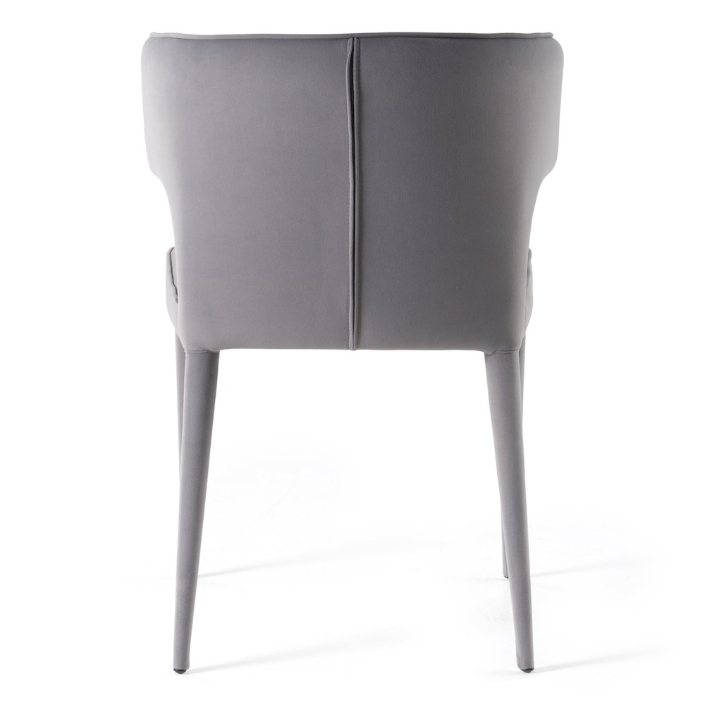 Lucero - Modern Grey Velvet Arm Dining Chair. Picture 5