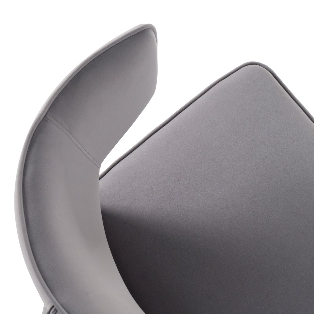 Lucero - Modern Grey Velvet Arm Dining Chair. Picture 7