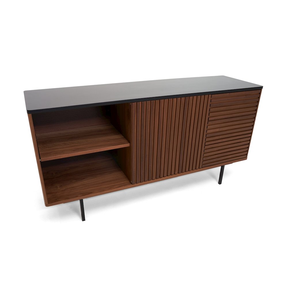 Modrest Maggie - Modern Walnut and Grey Buffet. Picture 10