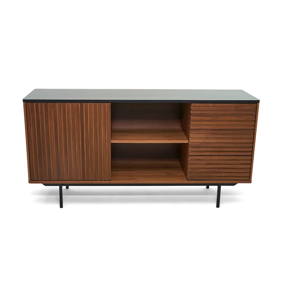 Modrest Maggie - Modern Walnut and Grey Buffet. Picture 8