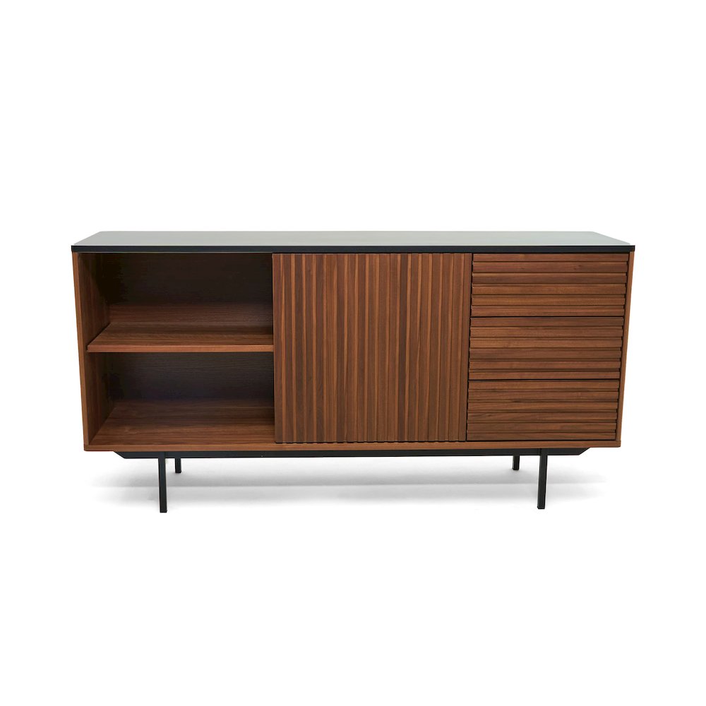 Modrest Maggie - Modern Walnut and Grey Buffet. Picture 9