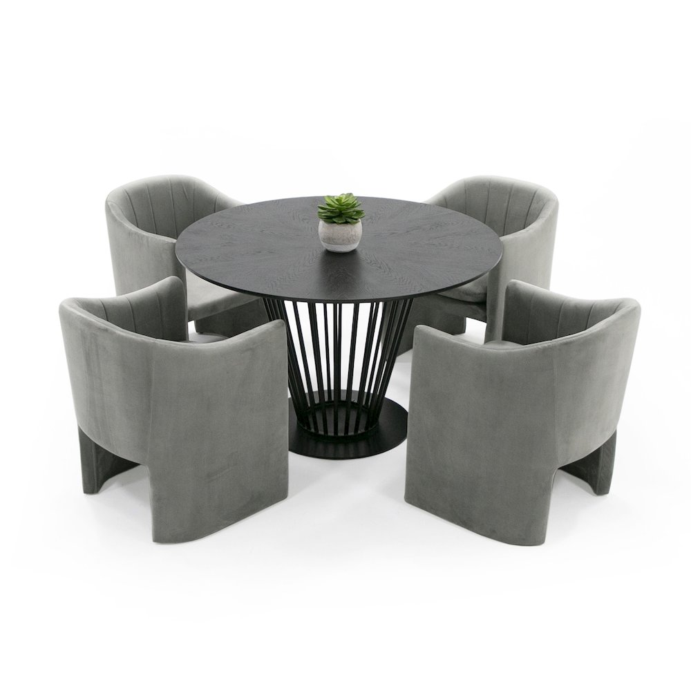 Modrest Conroy - Modern Black Round Dining Table. Picture 5