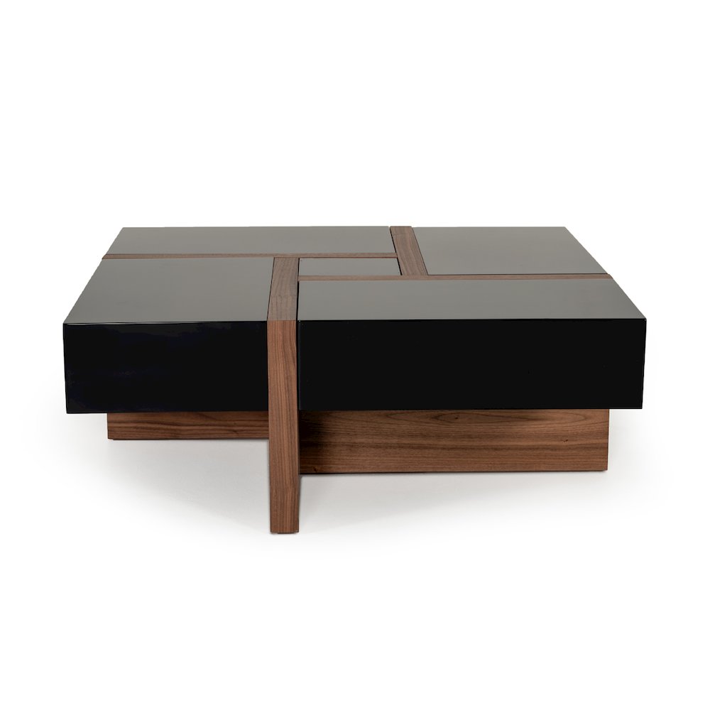 Modrest Makai Modern Black & Walnut Coffee Table. Picture 3