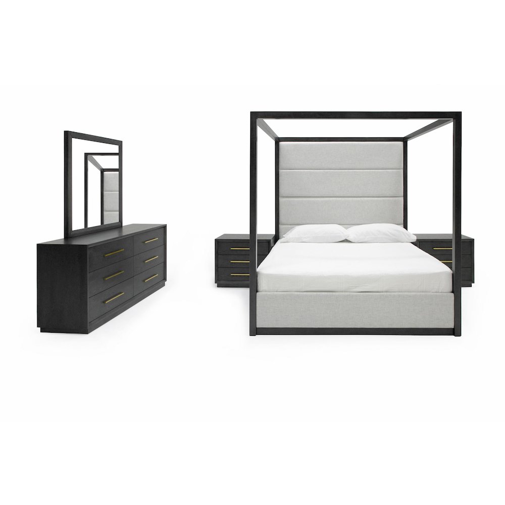 Modrest Manhattan- Contemporary Canopy Grey Queen Bedroom Set. Picture 1