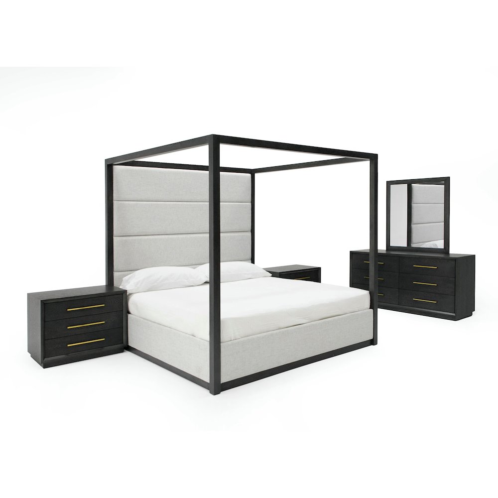 Modrest Manhattan- Contemporary Canopy Grey Queen Bedroom Set. Picture 3