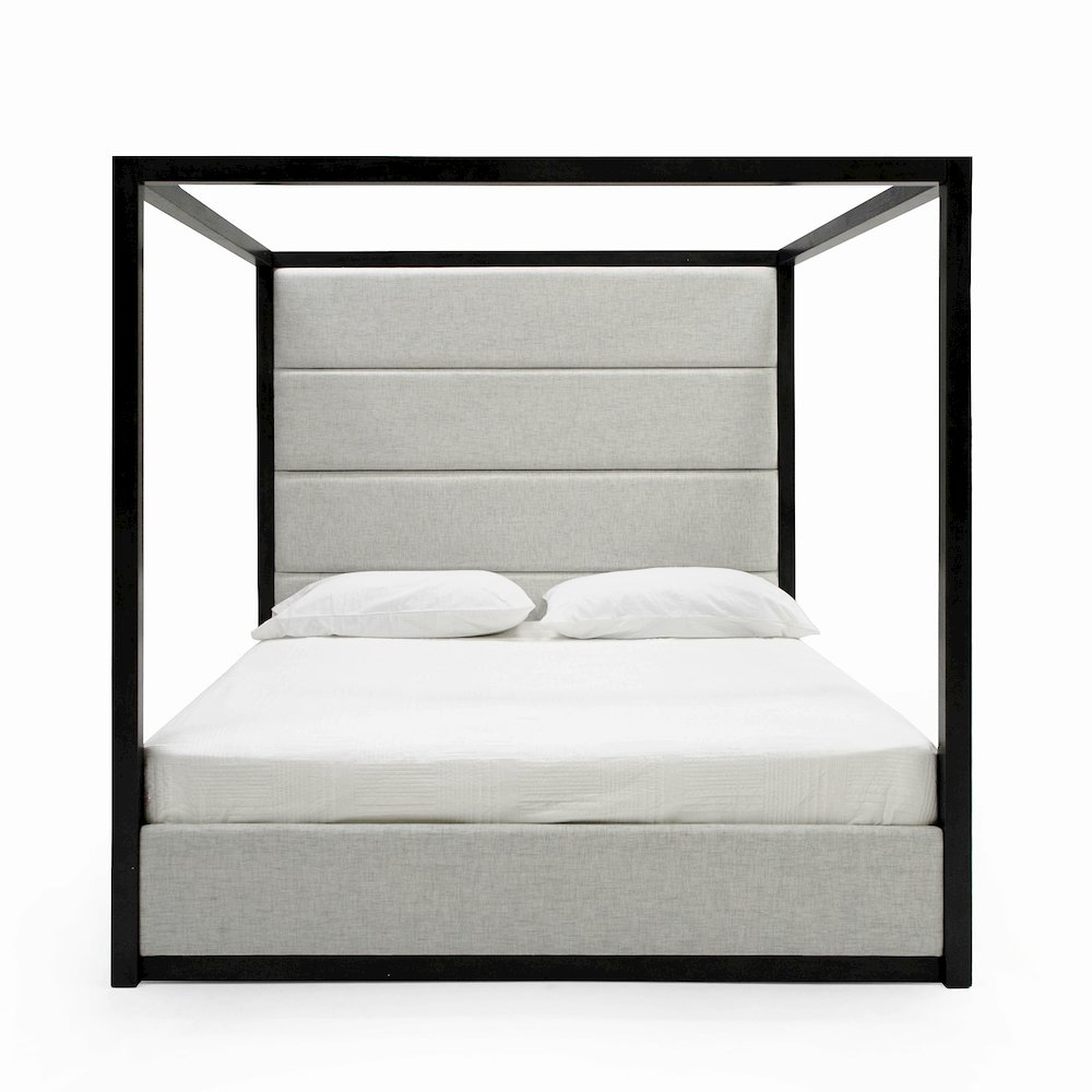 Manhattan - Contemporary Canopy Grey Bed -queen. Picture 3