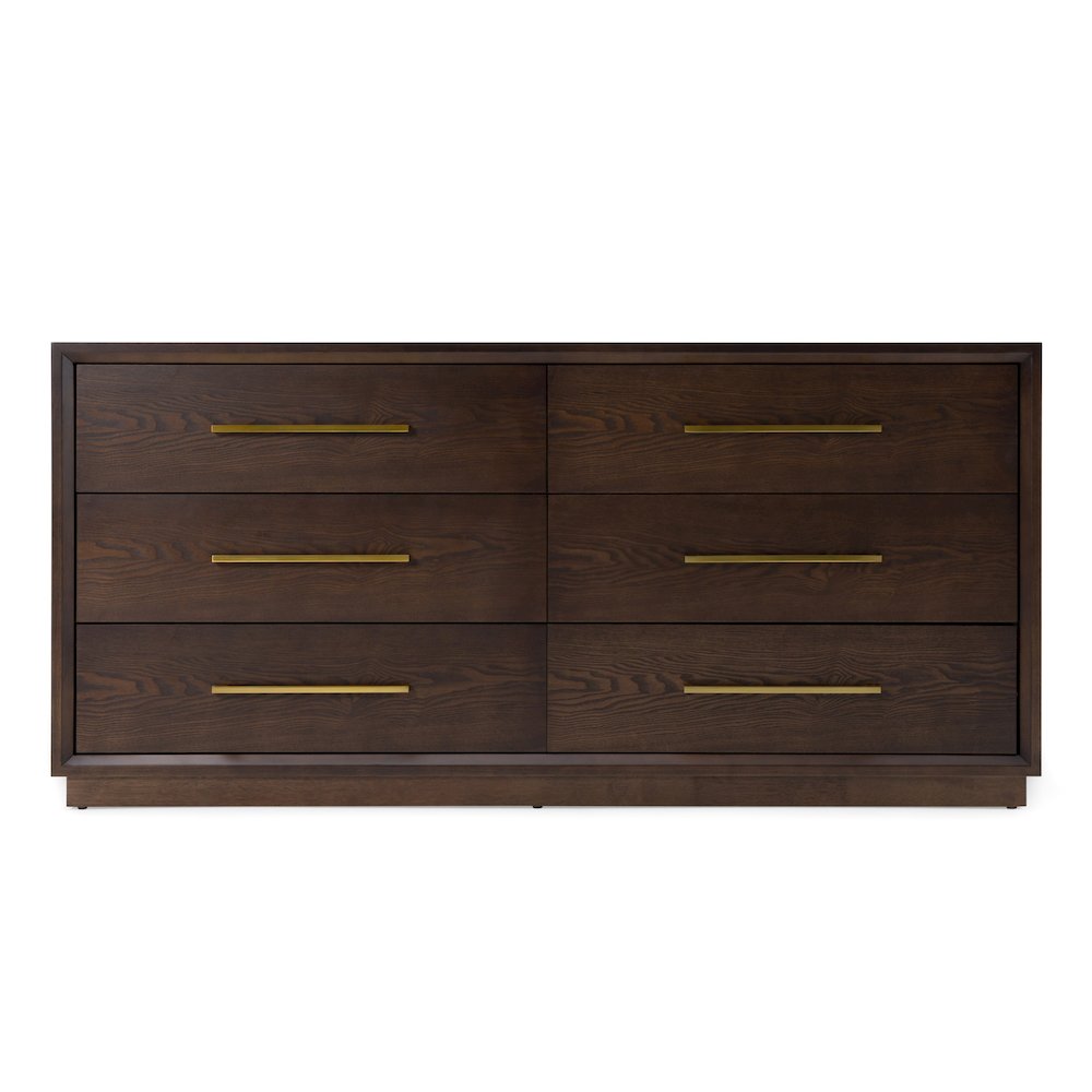 Modrest Manhattan - Contemporary Brown Oak and Gold Dresser. Picture 1