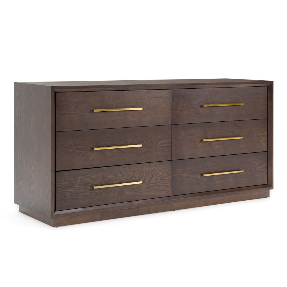 Modrest Manhattan - Contemporary Brown Oak and Gold Dresser. Picture 8