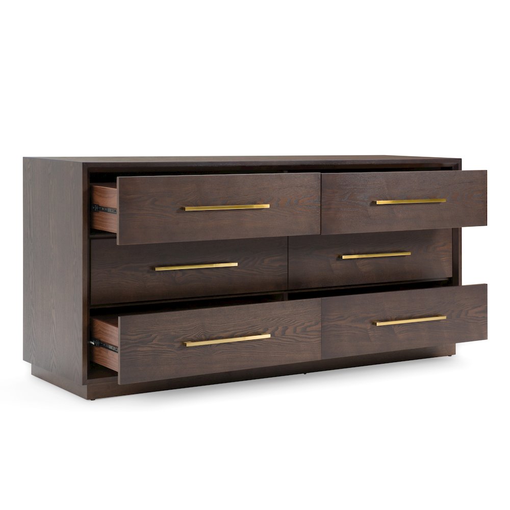 Modrest Manhattan - Contemporary Brown Oak and Gold Dresser. Picture 11