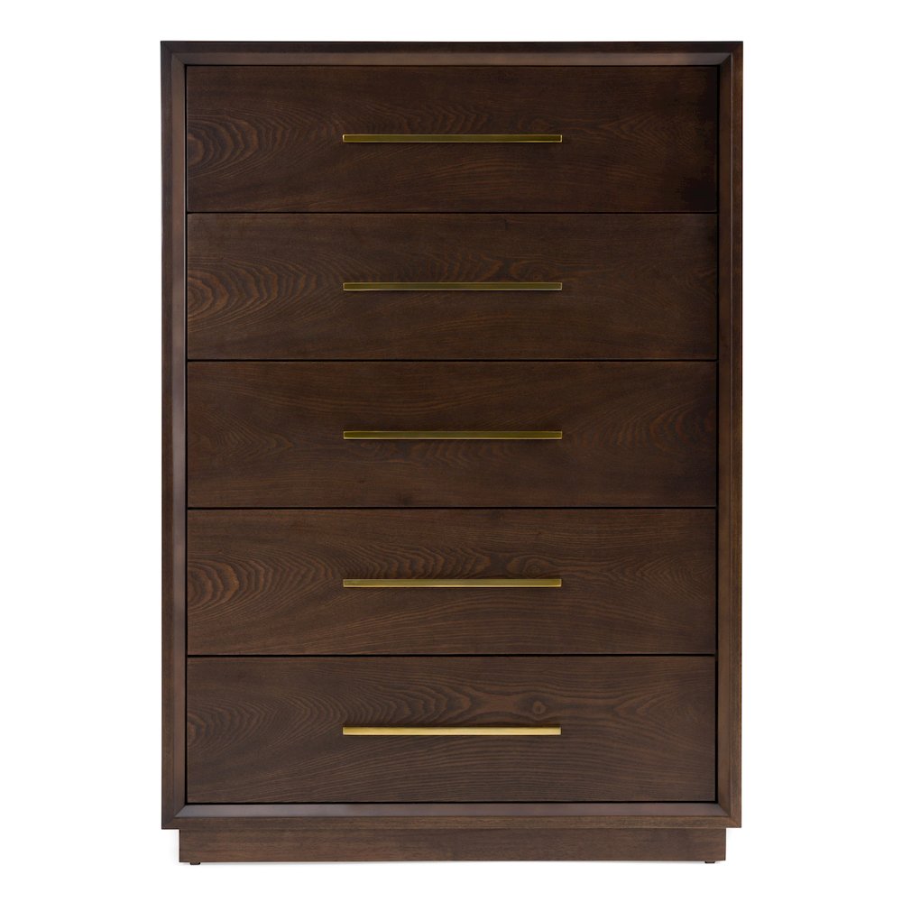 Modrest Manhattan - Contemporary Brown Oak and Gold Chest. Picture 1