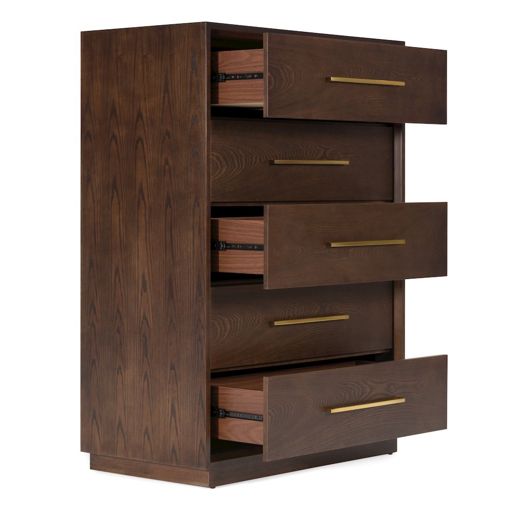 Modrest Manhattan - Contemporary Brown Oak and Gold Chest. Picture 10