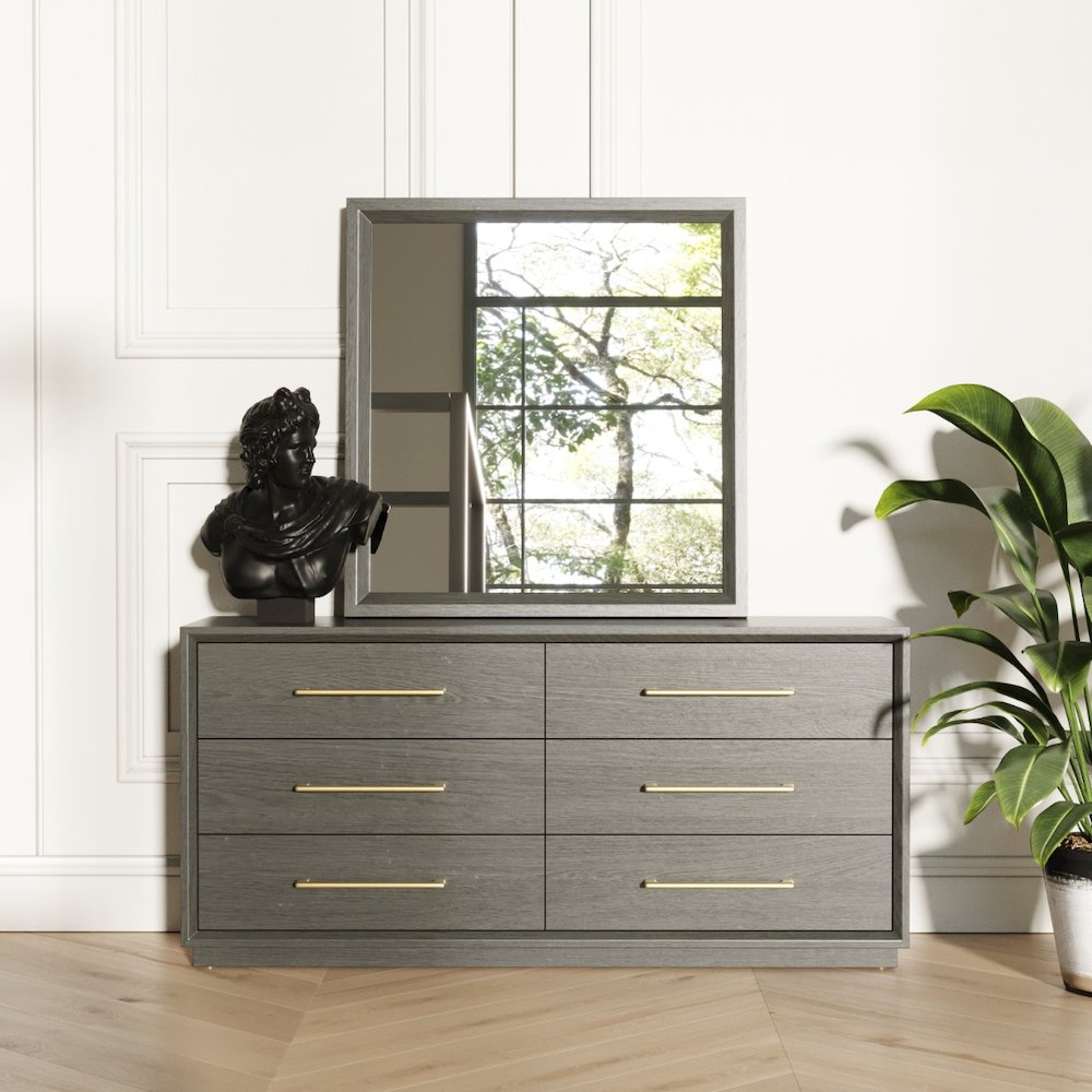 Modrest Manhattan- Contemporary Grey and Gold Dresser. Picture 3