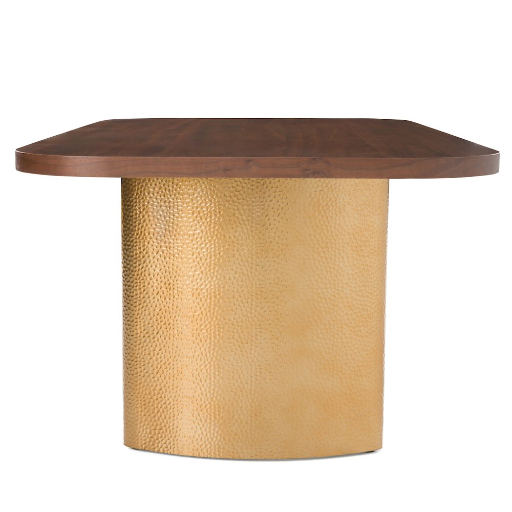 Modrest Marjorie - Modern Walnut + Brushed Gold Rectangular Dining Table. Picture 11