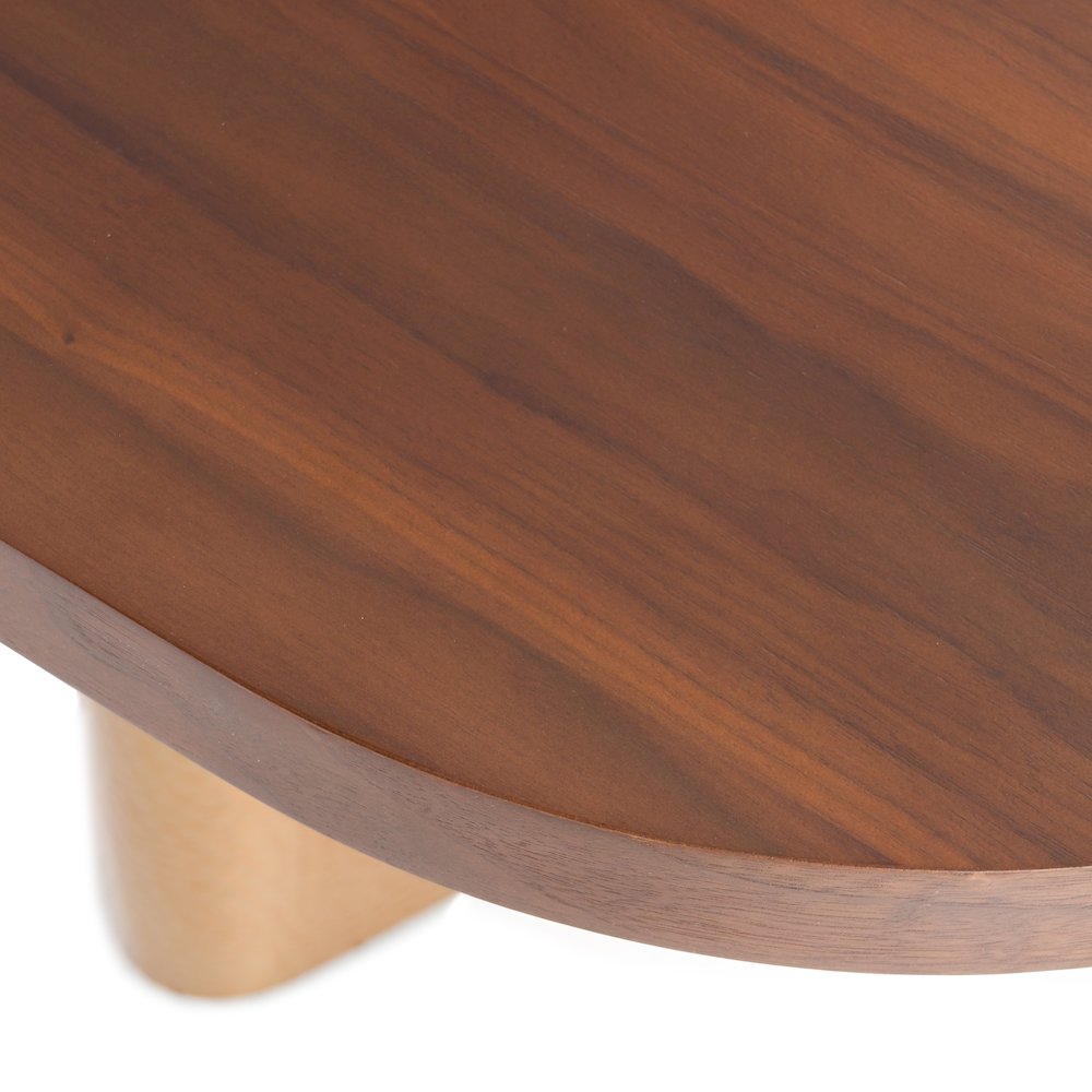 Modrest Marjorie - Modern Walnut + Brushed Gold Rectangular Dining Table. Picture 13
