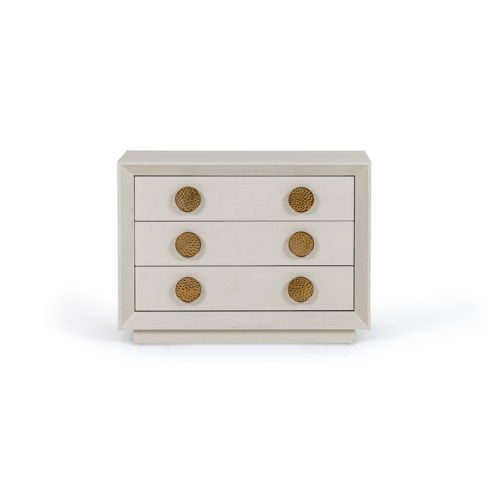 Modrest Marjorie - Modern Cream & Brushed Gold Nightstand. Picture 1