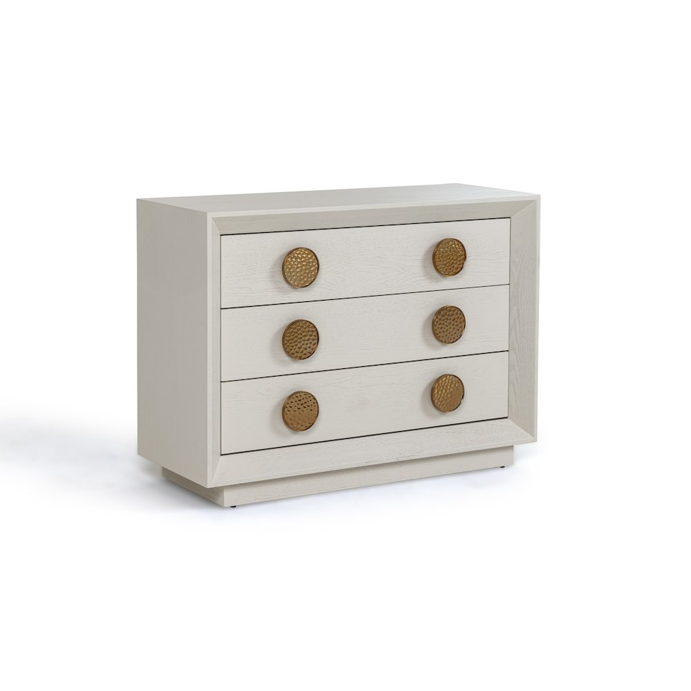 Modrest Marjorie - Modern Cream & Brushed Gold Nightstand. Picture 2