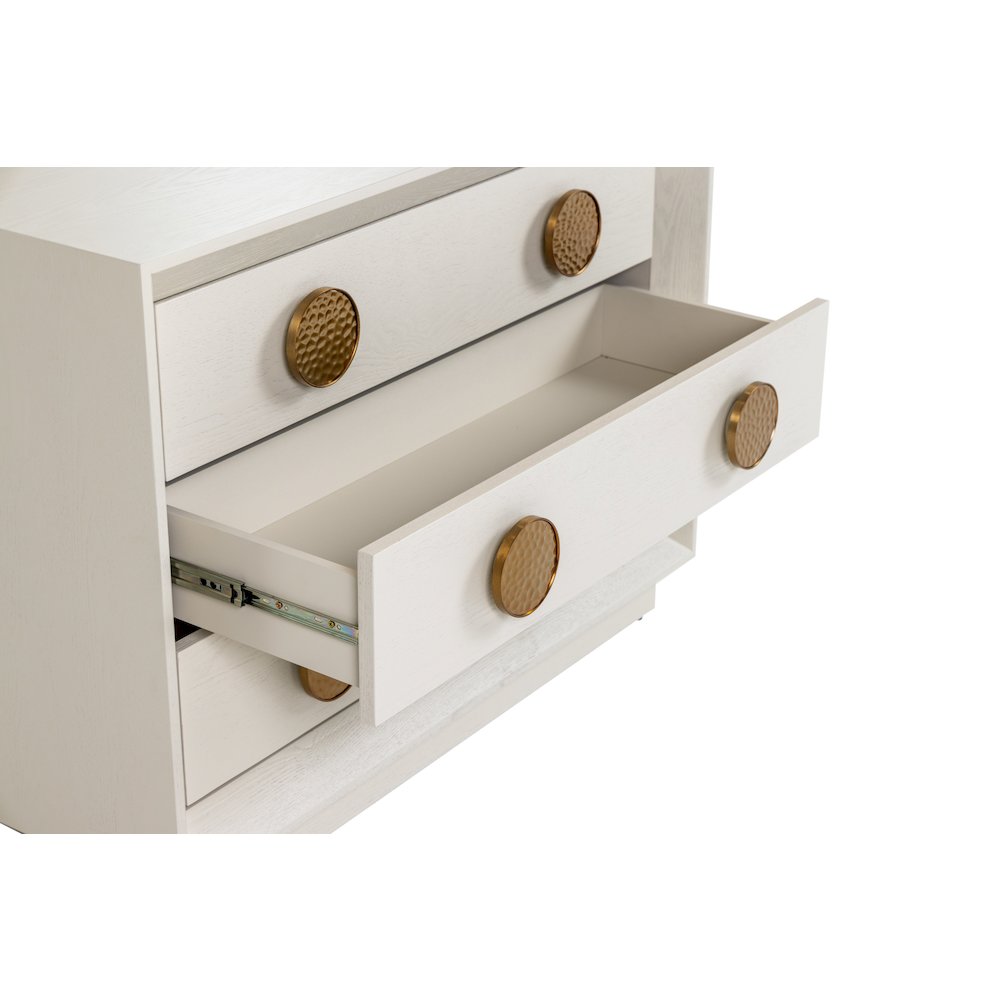 Modrest Marjorie - Modern Cream & Brushed Gold Nightstand. Picture 3