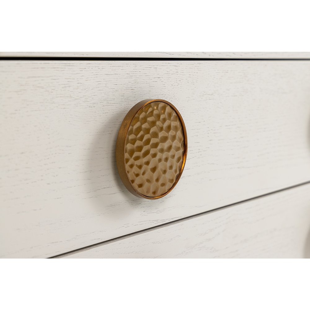 Modrest Marjorie - Modern Cream & Brushed Gold Nightstand. Picture 4