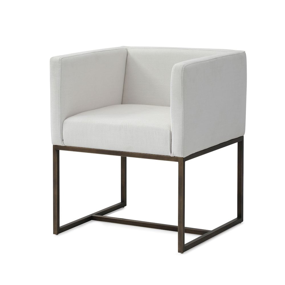 Modrest Marty - Modern Off-White & Copper Antique Brass Dining Chair. Picture 1
