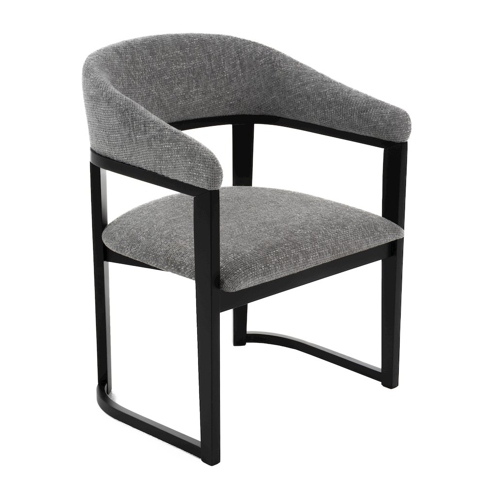 Modrest Maury - Modern Grey Fabric + Black Dining Chair. Picture 1