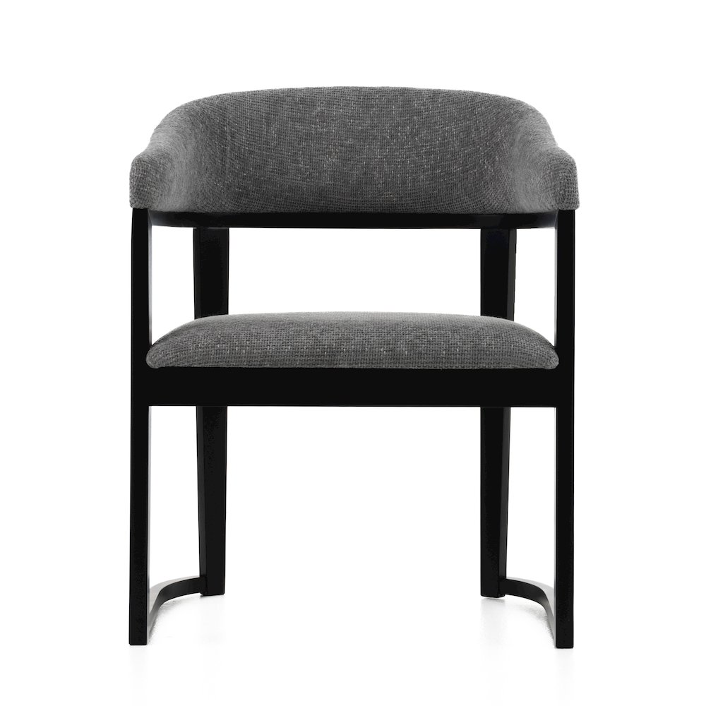 Modrest Maury - Modern Grey Fabric + Black Dining Chair. Picture 2