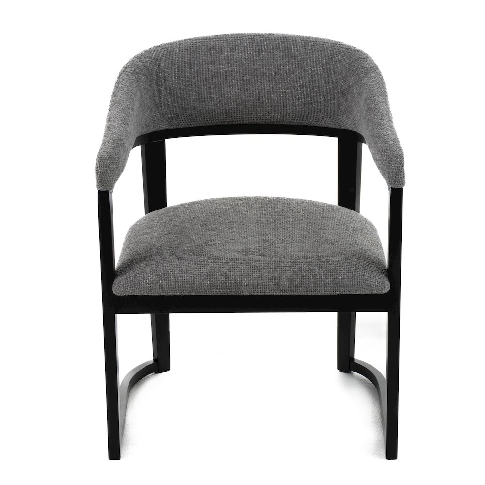 Modrest Maury - Modern Grey Fabric + Black Dining Chair. Picture 3