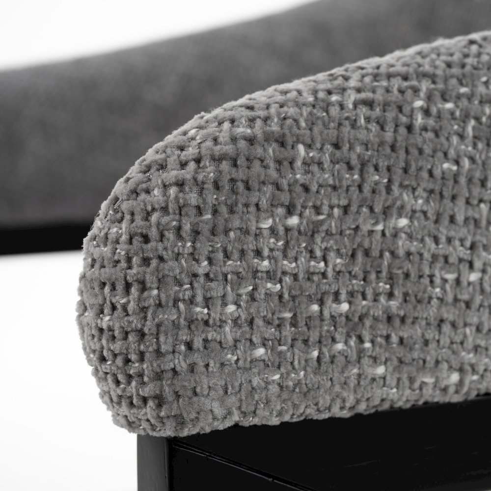 Modrest Maury - Modern Grey Fabric + Black Dining Chair. Picture 6