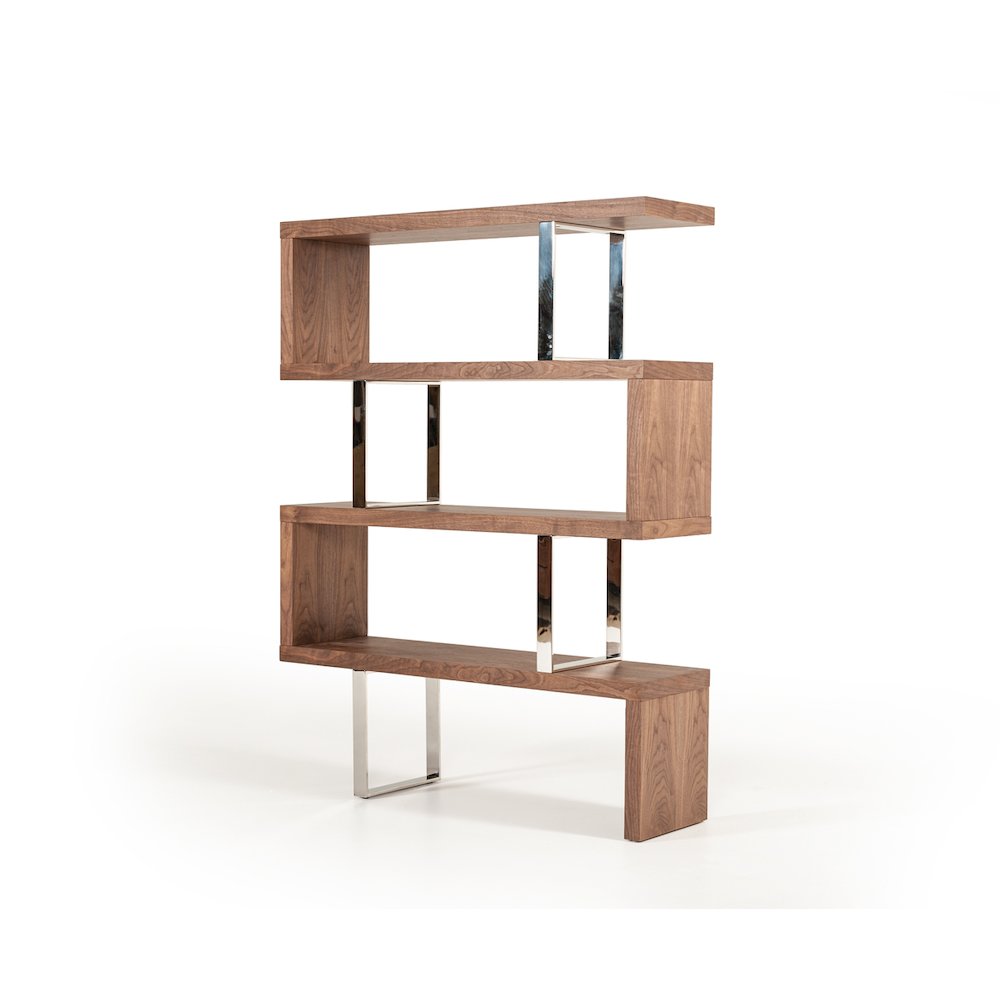 Maze Modern Walnut Bookcase. Picture 1