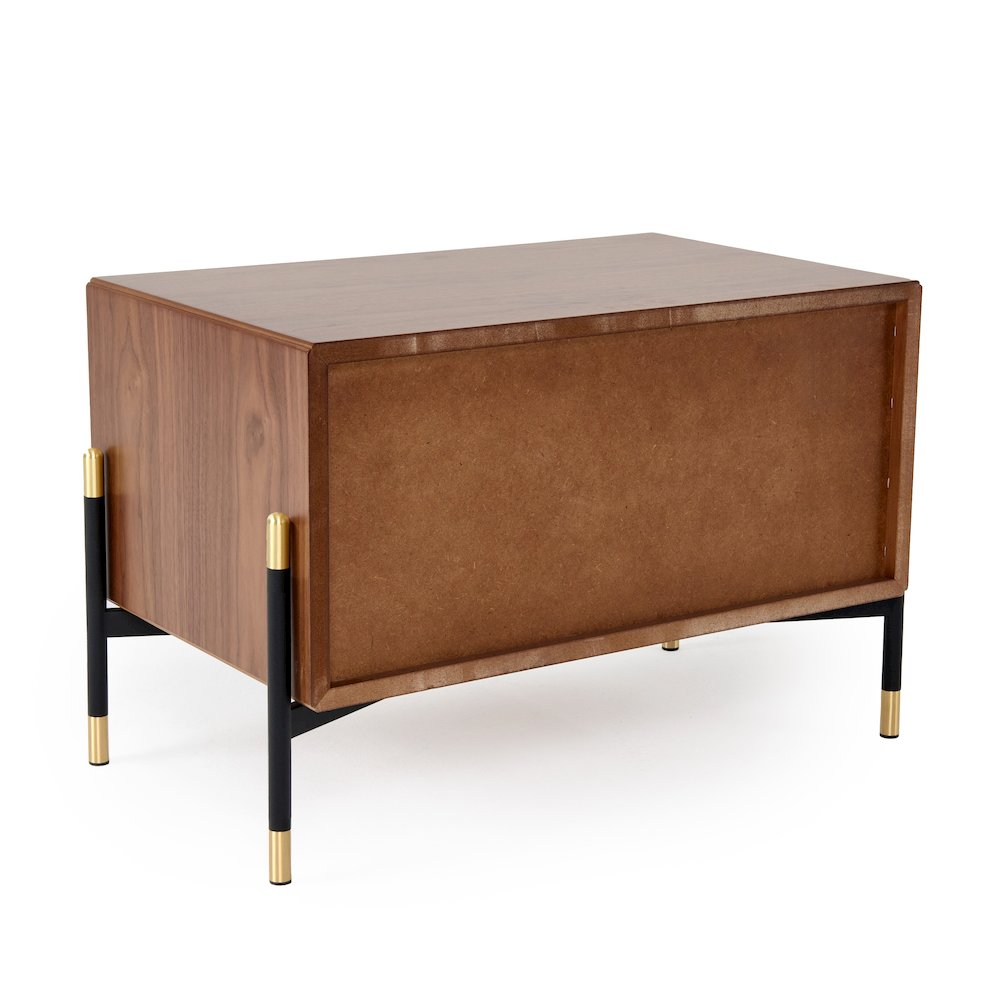 Nova Domus Metcalf - Mid-Century Walnut & Grey Nightstand. Picture 6
