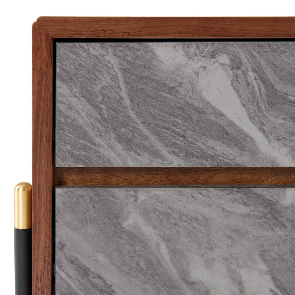 Nova Domus Metcalf - Mid-Century Walnut & Grey Nightstand. Picture 7
