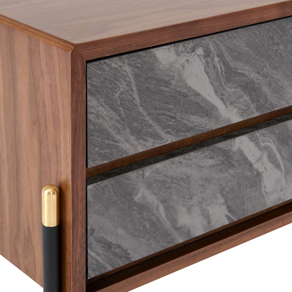 Nova Domus Metcalf - Mid-Century Walnut & Grey Nightstand. Picture 8