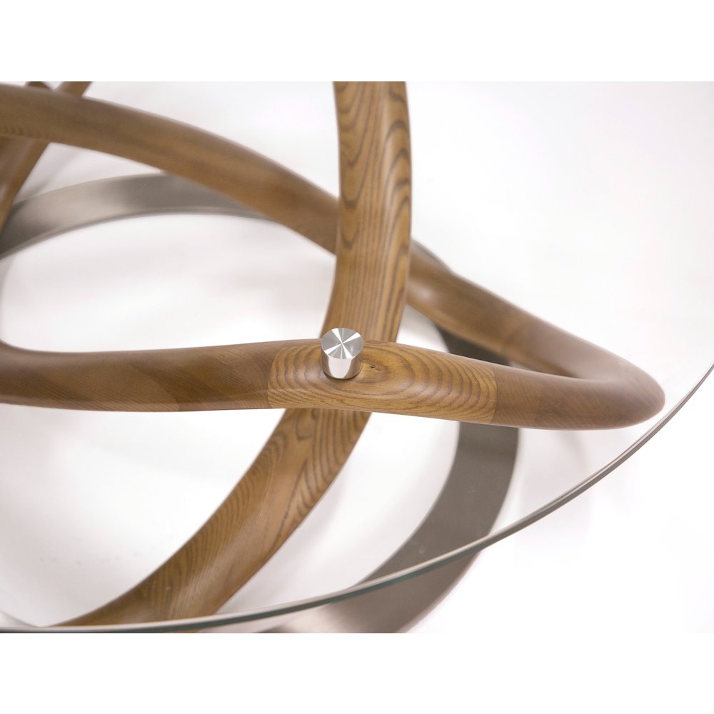 Modrest Michele - Modern Glass + Walnut Coffee Table. Picture 4