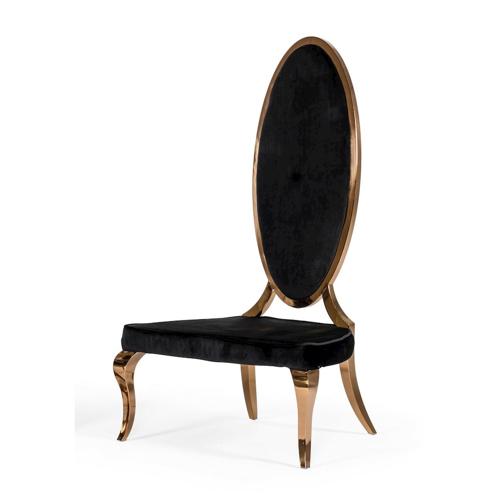 Modrest Mills - Modern Black Velvet Rosegold Dining Chair Set of 2. Picture 2